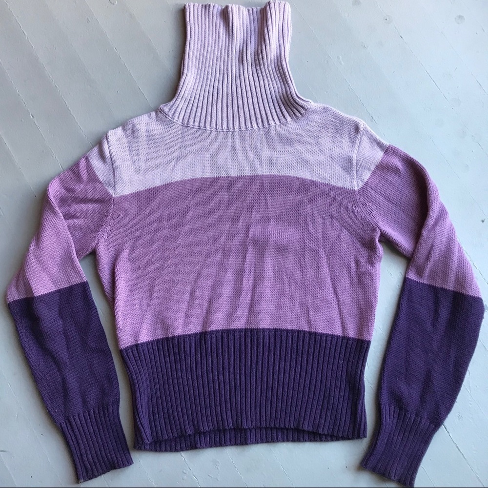 Bloomingdales & Tahari Purple Turtle Neck Sweater